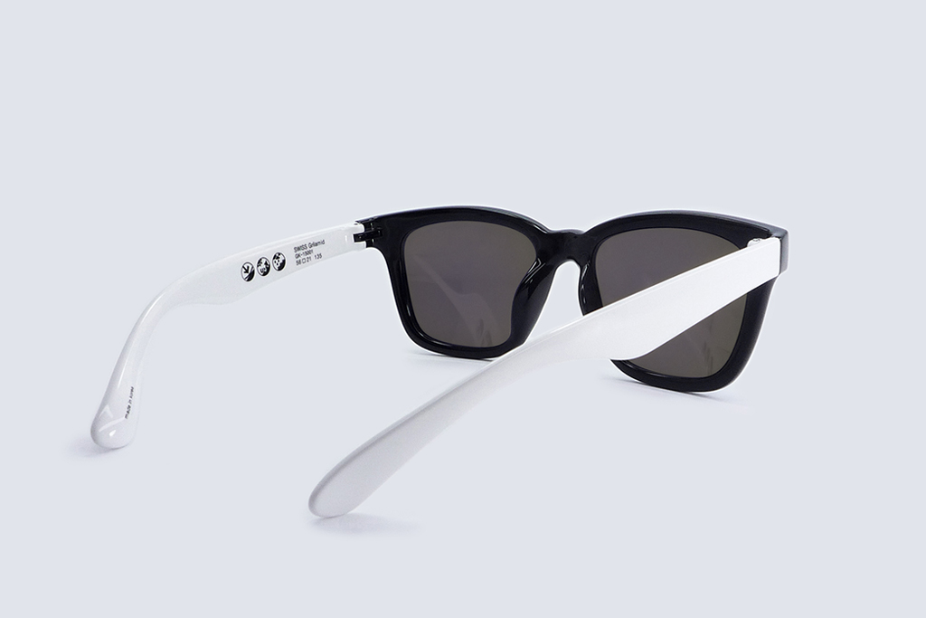 라스타 스트릿 미러 선글라스(유광 블랙/화이트-블랙 로고)